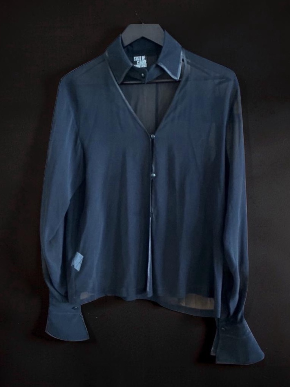CLAUDE MONTANA Sheer Georgette Blouse